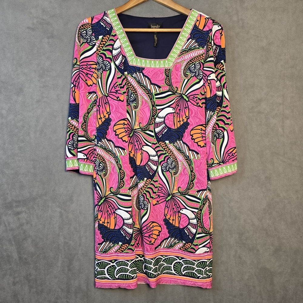 Laundry by Shelli Segal‎ Floral/ Butterfly Print Dress size 4 ** See Picture